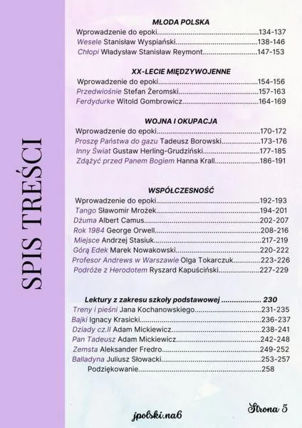 Obowiązkowe lektury maturalne