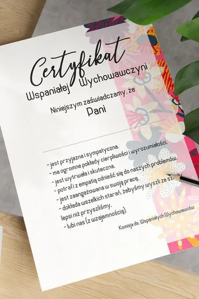 Wdzięczność dla wychowawczyni
