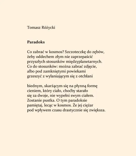 Wiersze Tomasza Różyckiego